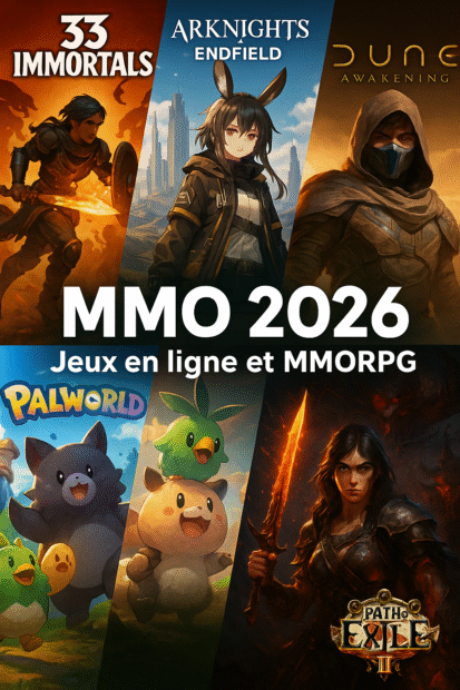 photo des différents MMO 2026 et jeux en ligne sélectionné par Culture adaptee votre blog gaming