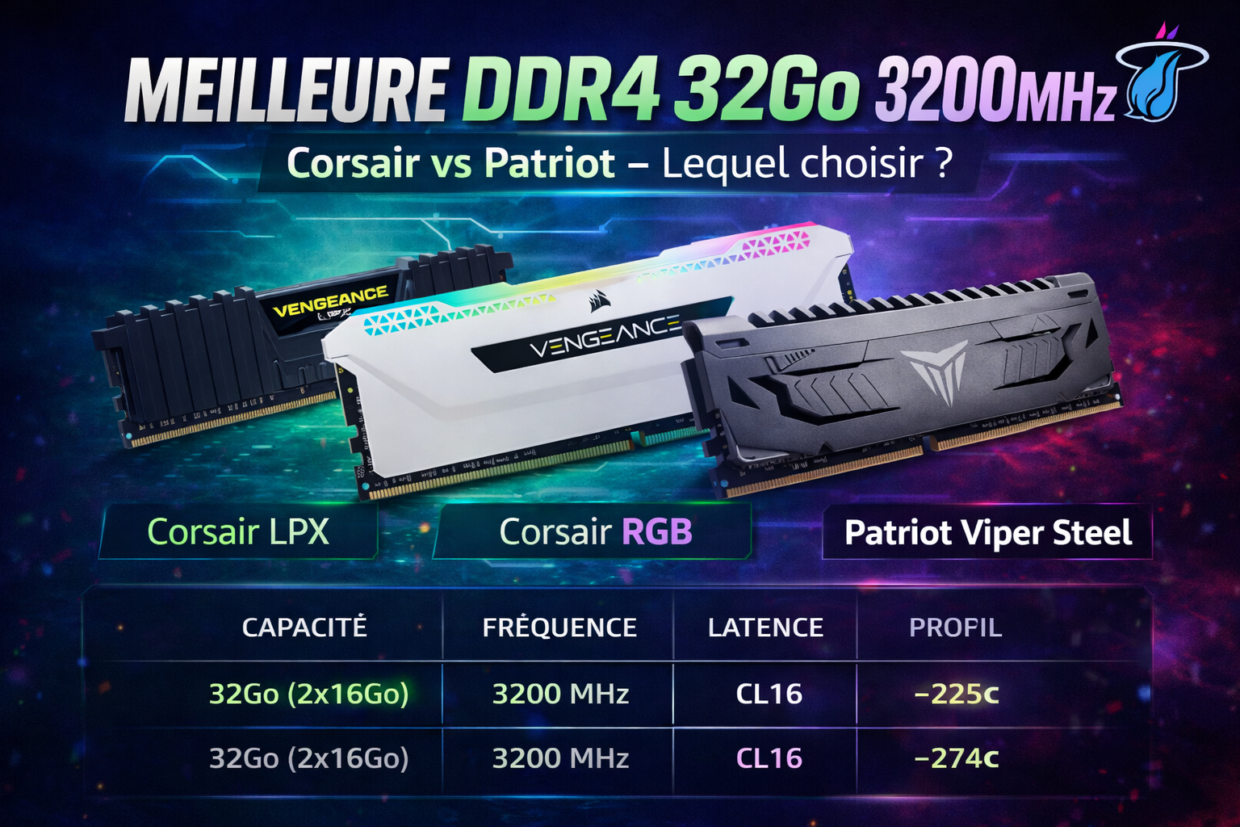 meilleure ddr4 32 go corsair vs Patriot