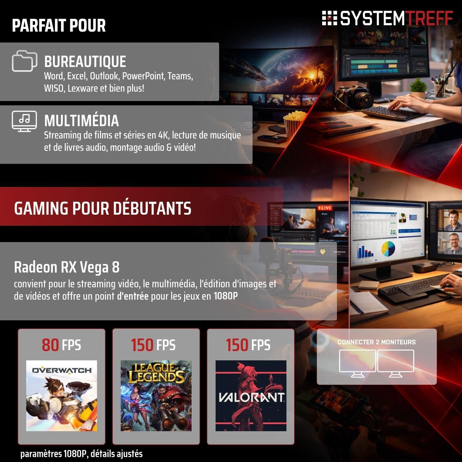 Systemtreff PC Gamer Ryzen 7 5700G vue principale